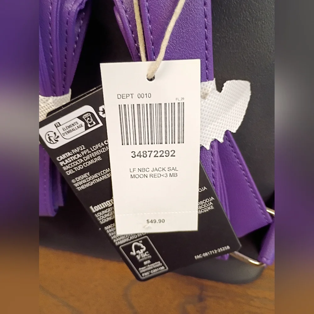 NWT The Nightmare Before Christmas Jack & Sally Moon Mini Backpack - Picture 6 of 7